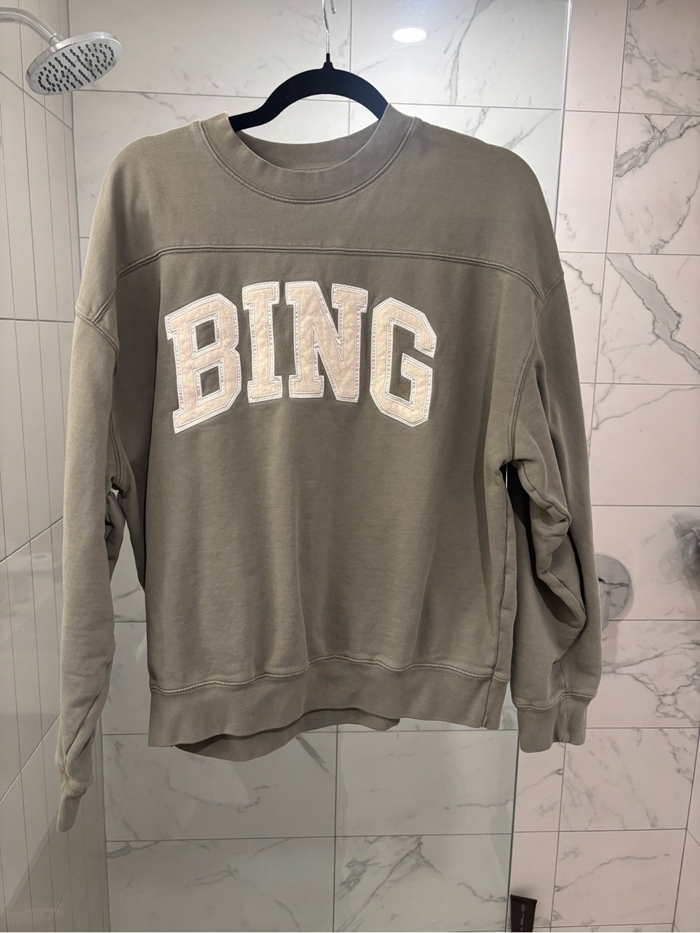 Anine Bing Crewneck Sweatshirt in Olive Green